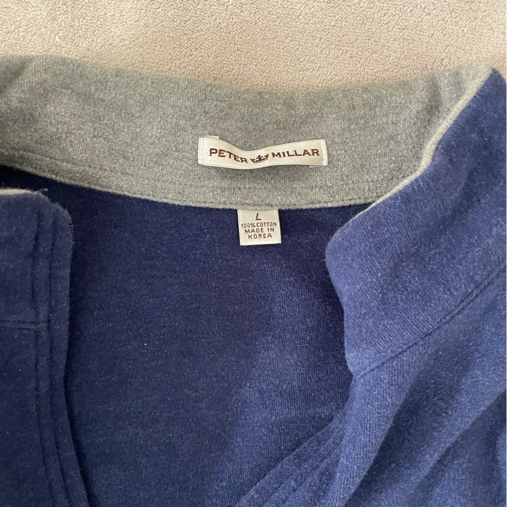 Blue, Ole Miss Peter Millar, quarter zip size large